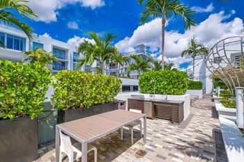 Four outdoor summer grilling kitchens